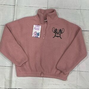 Disney Stitch Pink Fleece Pullover Sweater